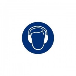 SEÑAL ADHESIVA USO OBLIGATORIO DE PROTECCIÓN ACÚSTICA 9 CM 10U RD28615 NORMALUZ