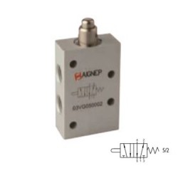 VÁLVULA DE PUNTAL 16MM 5/2 VÍAS DE ACCIONAMIENTO MECÁNICO ROSCA DE 1/8 REF. 3VG0 5 AIGNEP