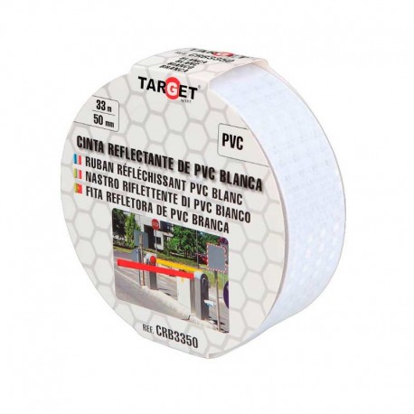CINTA ADHESIVA 50MM x 33M REFLECTANTE PVC BLANCA-PLATA DE TARGET