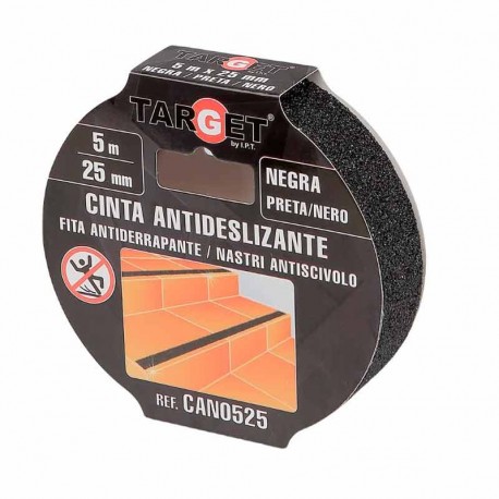 CINTA ADHESIVA ANTIDESLIZANTE 25MM x 15M NEGRA DE TARGET