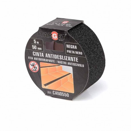 CINTA ADHESIVA ANTIDESLIZANTE 50MM x 15M NEGRA DE TARGET