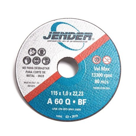 DISCO DE CORTE 115 X 1 JENDER ABRASIVOS