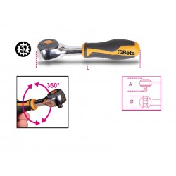 CARRACA REVERSIBLE CON CUADRADO MACHO 1/4" 52 DIENTES BETA REF.900/58