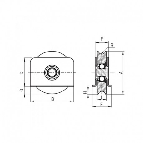 RUEDA PARA PUERTA CORREDERA DE 80 MM DE ACERO PARA SOLDAR EN CANAL CARGA DE 200 KG