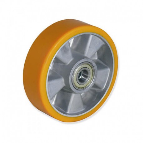 RUEDA PARA TRANSPALETA DE DIRECCIÓN DE POLIURETANO DE 200 MM PARA CARGA DE 750 KG