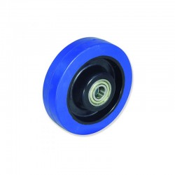 RUEDA SIN SOPORTE DE CAUCHO DE 125 MM PARA CARGA DE 250 KG COLOR AZUL