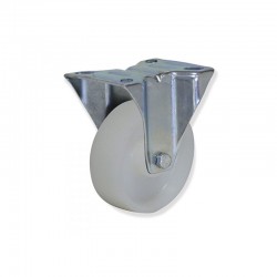 RUEDA FIJA CON PLETINA DE NYLON 125 MM USO INDUSTRIAL CON CAPACIDAD DE CARGA DE HASTA 200 KG