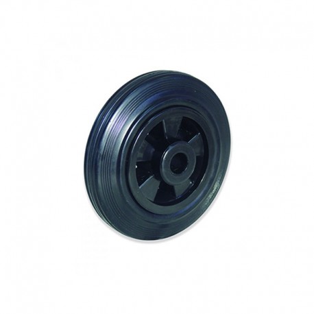 RUEDA SIN SOPORTE DE GOMA DE 100 MM Y EJE DE PLÁSTICO PARA CARGA DE 70 KG