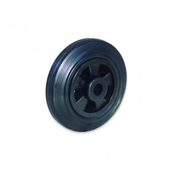 RUEDA SIN SOPORTE DE GOMA DE 125 MM Y EJE DE PLÁSTICO PARA CARGA DE 100 KG