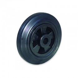 RUEDA SIN SOPORTE DE GOMA 160 MM Y EJE DE PLÁSTICO PARA CARGA DE 140 KG