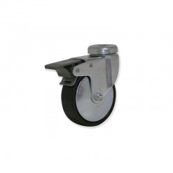 RUEDA GIRATORIA CON FRENO DE TERMO-CAUCHO 50 MM PARA MUEBLES Y CARGAS LIGERAS SOPORTA 50 KG