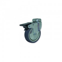 RUEDA GIRATORIA CON FRENO DE TERMO-CAUCHO DE 50MM CARGA 50 KG PARA MUEBLES Y CARGA LIGERA