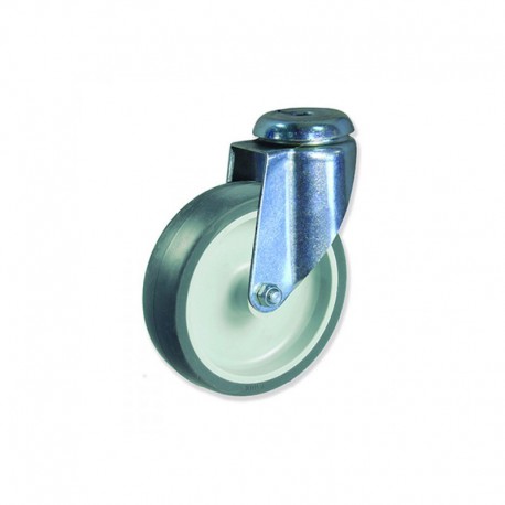 RUEDA GIRATORIA SIN FRENO DE GOMA 125 MM CARGA 100 KG TIPO INDUSTRIAL