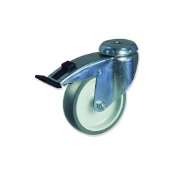 RUEDA CON FRENO DE GOMA 125 MM CARGA 100 KG PARA MUEBLES