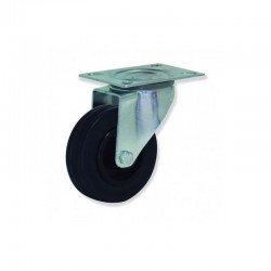 RUEDA GIRATORIA SIN FRENO DE GOMA 80 MM TIPO INDUSTRIAL PARA CARGA DE HASTA 100 KG