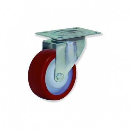 RUEDA GIRATORIA SIN FRENO DE POLIURETANO 125 MM TIPO INDUSTRIAL CON CAPACIDAD MÁXIMA DE 200 KG