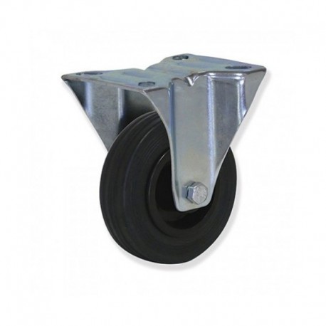 RUEDA FIJA CON PLETINA DE GOMA 160 MM USO INDUSTRIAL PARA CARGA DE HASTA 100 KG