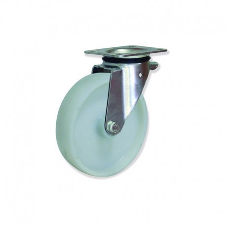 RUEDA GIRATORIA SIN FRENO DE NYLON 125 MM PARA CARGA PESADA DE HASTA 400 KG