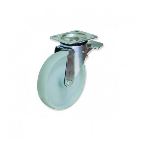 RUEDA GIRATORIA CON FRENO DE NYLON 125 MM PARA INDUSTRIA ALTA CARGA 400 KG
