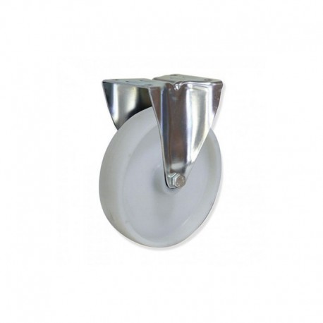 RUEDA FIJA CON PLETINA DE NYLON 125 MM PARA CARGA PESADADE HASTA 400 KG
