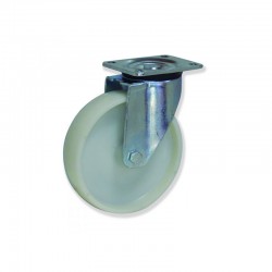RUEDA GIRATORIA SIN FRENO DE NYLON 125 MM CARGA 650 KG PARA USO EN MÁQUINARIA