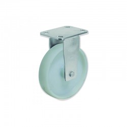 RUEDA FIJA CON SOPORTE DE NYLON DE 100 MM PLETINA 150 X 110 MM TIPO INDUSTRIAL SOPORTA 650 KG
