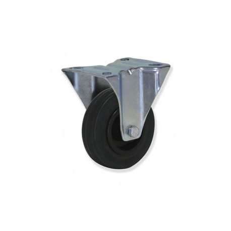 RUEDA FIJA CON PLETINA DE GOMA 80 MM USO INDUSTRIAL PARA CARGA DE HASTA 60 KG