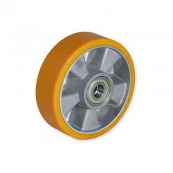 RUEDA PARA TRANSPALETA DE DIRECCIÓN DE POLIURETANO DE 160 MM PARA CARGA DE 600 KG