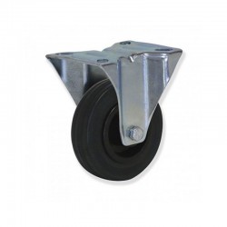 RUEDA FIJA CON PLETINA DE GOMA 160 MM USO INDUSTRIAL PARA CARGA DE HASTA 140 KG