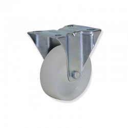 RUEDA FIJA CON PLETINA DE NYLON 100 MM TIPO INDUSTRIAL CON CAPACIDAD DE CARGA DE HASTA 175 KG