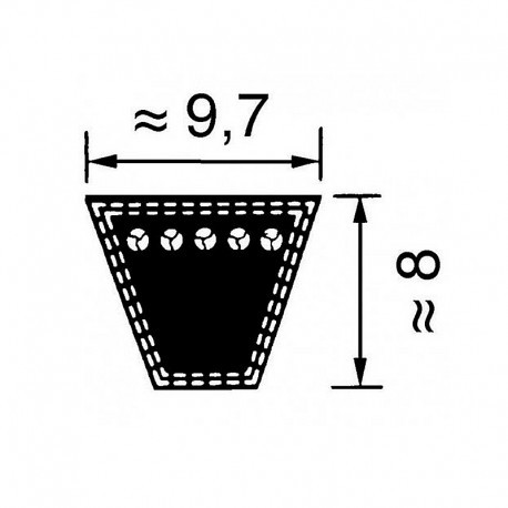 Medidas Correa Trapezoidal SPZ-1077