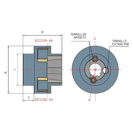 ACOPLAMIENTO ELÁSTICO PARA TAPER LOCK TC-105 DE ACERO ACOPLAMIENTOS ALBERT