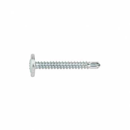 TORNILLO AUTOTALADRANTE 4,2 X 32 CABEZA ALOMADA BAJA CON ARANADELA ESTAMPADA ZINCADO BLANCO PACK 500 UD.