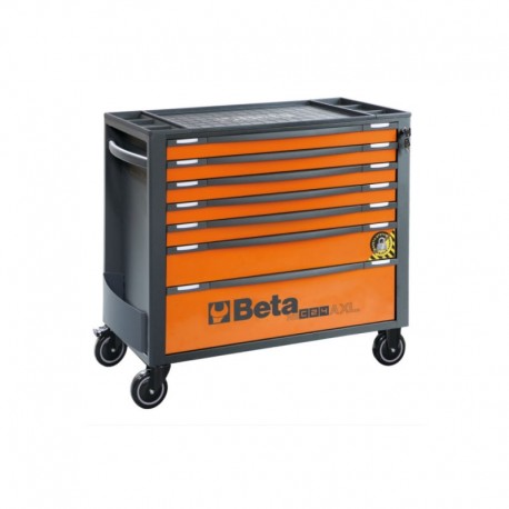 CARRO PARA HERRAMIENTAS MÓVIL 7 CAJONES SISTEMA ANTIVUELCO BETA RSC24AXL/7-O NARANJA