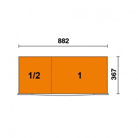 Plano parte superior cajonera movil modelo RSC24AXL