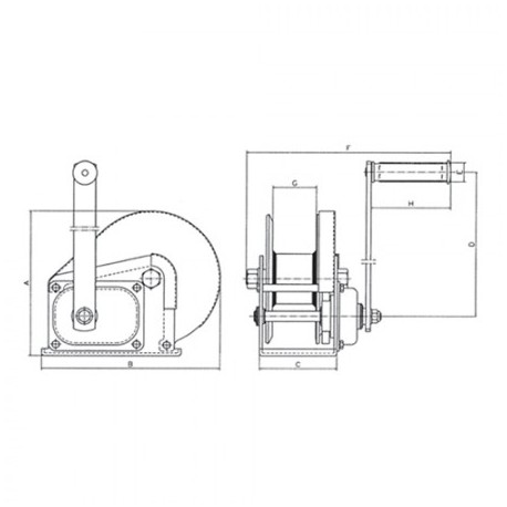 Plano cabestrante cable 5 metros 600 kg carga