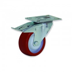 RUEDA GIRATORIA CON FRENO DE POLIURETANO 125 MM USO INDUSTRIAL CON CAPACIDAD DE CARGA DE HASTA 200 KG