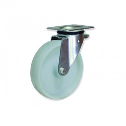 RUEDA GIRATORIA SIN FRENO DE NYLON 150 MM USO INDUSTRIAL CON CARGA MÁXIMA DE HASTA 400 KG