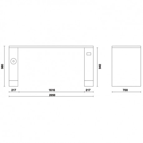 Medidas plano banco de trabajo C55 PRO