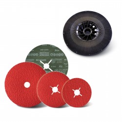 CAJA DE 25 DISCOS DE DESBASTE Y LIJADO DE 115 SAITDISC 9 II (VARIAS MEDIDAS) CON SOPORTE