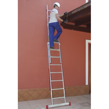 EN1400 | Escalera multiuso de 2 tramos con peldaños cómodos,Peldaños 7+8