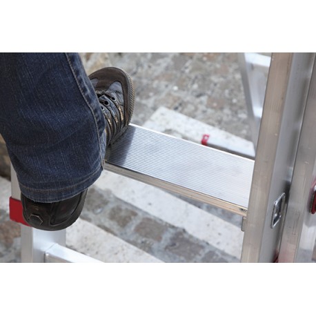 EN1400 | Escalera multiuso de 2 tramos con peldaños cómodos,Peldaños 7+8