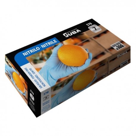 GUANTE NITRILO AZUL SIN POLVO CAJA 100 UDS