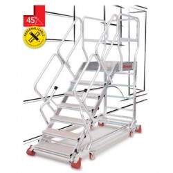 ESCALERA DE ALUMINIO CON PLATAFORMA Y INCLINACIÓN A 45º REF. SY45 FARAONE