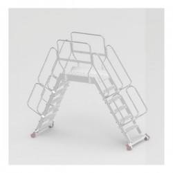 ESCALERA DE PUENTE EN ALUMINIO CON PLATAFORMA Y INCLINACIÓN 50º 80 CM ANCHO REF. SP50 FARAONE