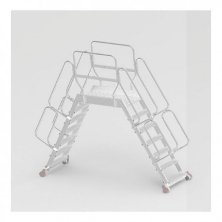 ESCALERA DE PUENTE EN ALUMINIO CON PLATAFORMA Y INCLINACIÓN 50º 80 CM ANCHO REF. SP50 FARAONE