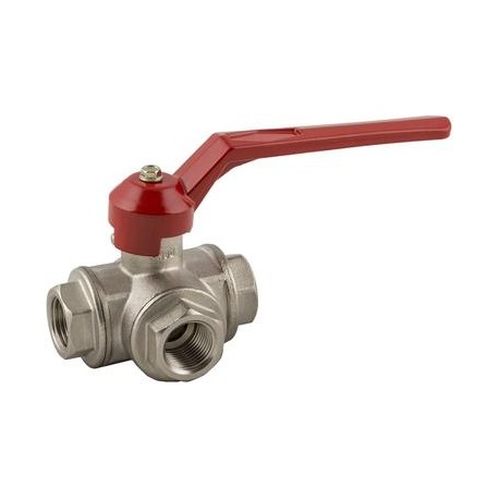 VÁLVULA A ESFERA HEMBRA A 3 VÍAS TIPO TREF. 6075 AIGNEP