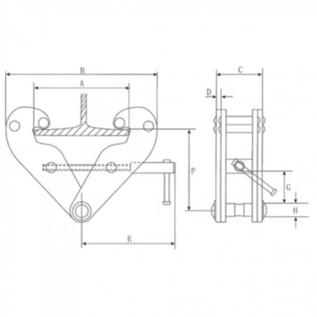 PINZA DE ANCLAJE PARA VIGAS PZA CARGO GAYNER