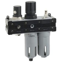 VÁLVULA DE CORTE + FILTROREGULADOR + LUBRICADOR PARA FRL TAMAÑO V+FR+L1 REF. T110 AIGNEP