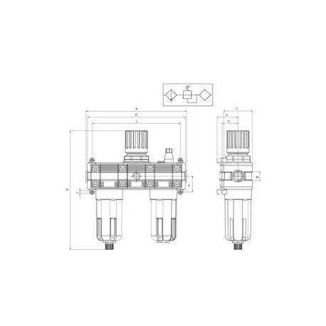 FILTRO + REGULADOR + LUBRICADOR PARA FRL TAMAÑO F+R+L1 REF. T200 AIGNEP